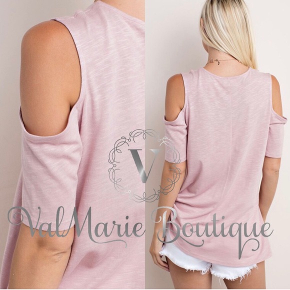 🌸SZ S LAST 1- Mauve Soft Cold Shoulder Top - Picture 4 of 4
